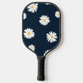 Daisy op blauw patroon pickleball paddle (Achterkant)