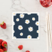 Daisy op blauw patroon servet (Insitu)