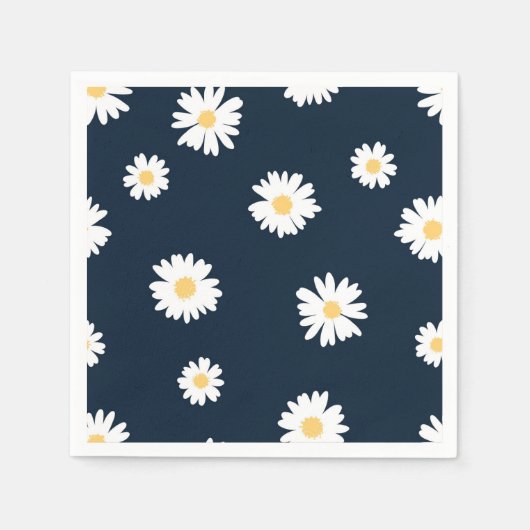 Daisy op blauw patroon servet (Voorkant)