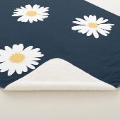 Daisy op blauw patroon sherpa deken (3/4)