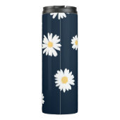 Daisy op blauw patroon thermosbeker (Achterkant)
