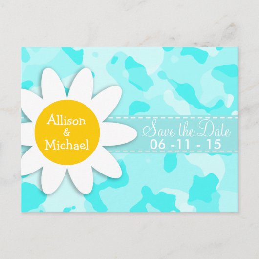 Daisy op Celeste Camo; Camouflage Aankondigingskaart (Voorkant)