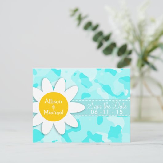Daisy op Celeste Camo; Camouflage Aankondigingskaart (Staand voorkant)