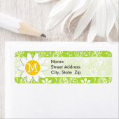 Daisy op Citron Green Paisley; Bloemen Etiket (Insitu)