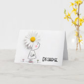 Daisy op een klein meisje met Inspirerend quote Kaart (Gele Bloem)