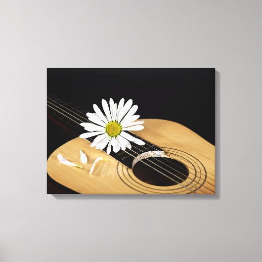 Daisy op Guitar Canvas Afdruk (Voorkant)