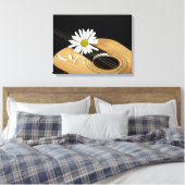 Daisy op Guitar Canvas Afdruk (Insitu (Slaapkamer))