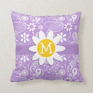 Daisy op Lavendel, licht Paarse Paisley Pattern Kussen