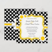 Daisy op zwart en wit Polka Dots Kaart (Voorkant / Achterkant)