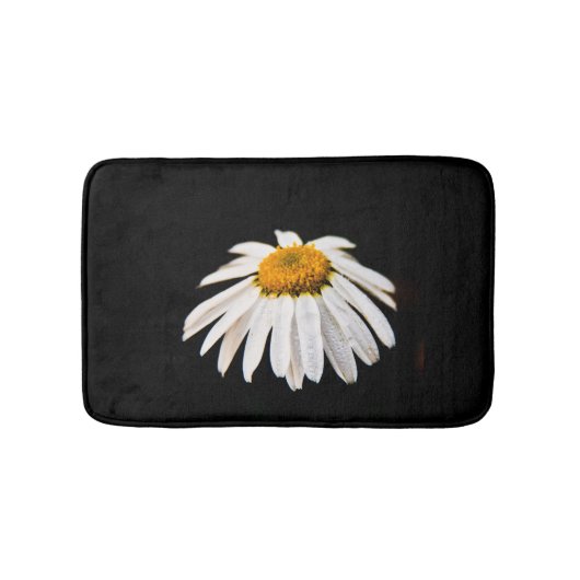 Daisy op zwarte achtergrond badmat (Voorkant)