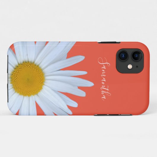 Daisy Oranje Elegant White Script Case-Mate iPhone Case (Achterkant (horizontaal))