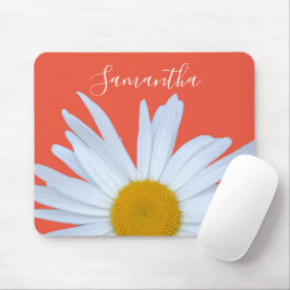 Daisy Oranje Elegant White Script Muismat