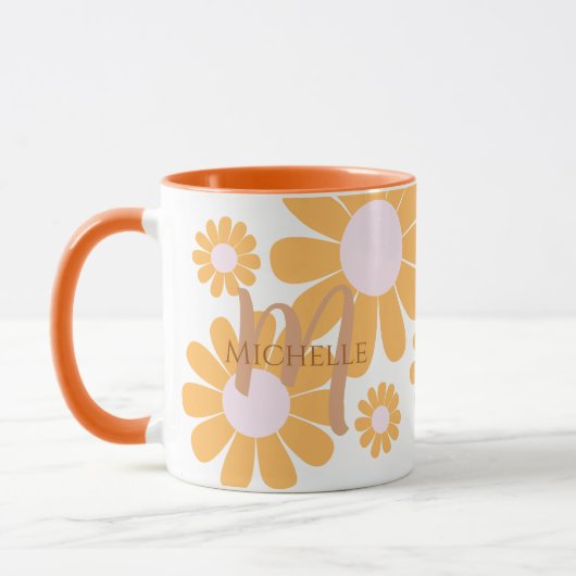 Daisy Oranje Monogram Mok (Links)