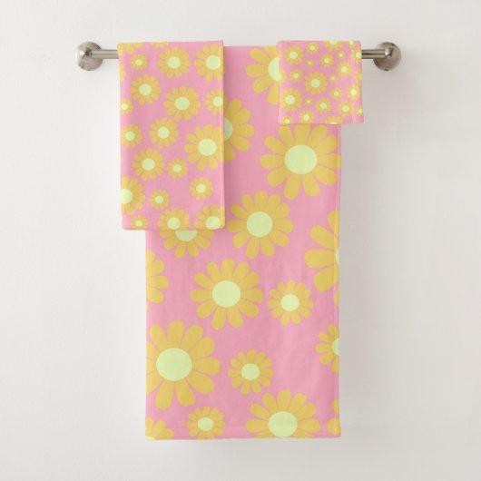 Daisy Oranje perzik Bad Handdoek (Insitu)