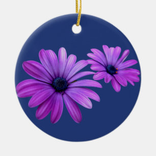 Daisy Ornament Purple Flowers kerstdecoratie