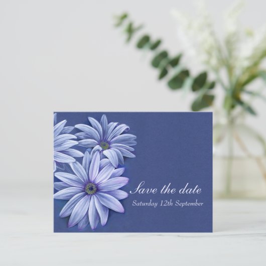 Daisy osteospermum bruiloft, behalve de datumkaart aankondigingskaart (Staand voorkant)