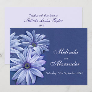 Daisy osteospermum bruiloft blue paars kaart