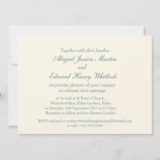 Daisy osteospermum bruiloft groene crème kaart (Achterkant)