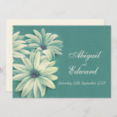 Daisy osteospermum bruiloft groene crème kaart (Voorkant / Achterkant)