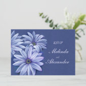 Daisy osteospermum bruiloft uitnodiging RSVP (Staand voorkant)