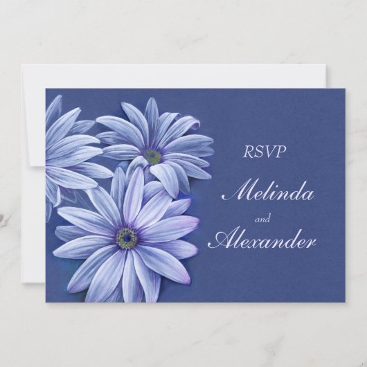 Daisy osteospermum trouwkaart RSVP Kaart (Voorkant)