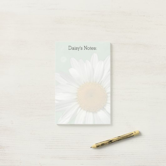 Daisy over Green Post Post-it® Notes (Op bureau)