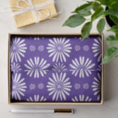 Daisy Paars White Floral Pattern Tissuepapier (Geschenk)