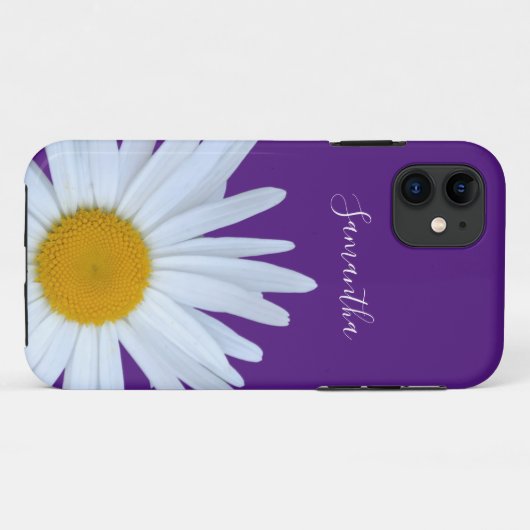 Daisy Paars White Script Case-Mate iPhone Case (Achterkant (horizontaal))