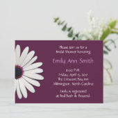 Daisy Paarse Bridal Shower Invitations Kaart (Staand voorkant)
