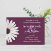 Daisy Paarse Couple's Shower Invitations Kaart (Staand voorkant)