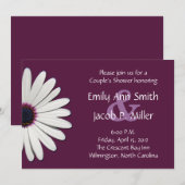 Daisy Paarse Couple's Shower Invitations Kaart (Voorkant / Achterkant)