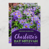 Daisy Paarse Flower Natuur Bat Mitzvah (Voorkant / Achterkant)