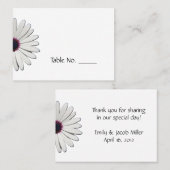 Daisy Paarse Individuele Trouwtafel Aantal Kaarten Plaatskaartje (Voorkant / Achterkant)