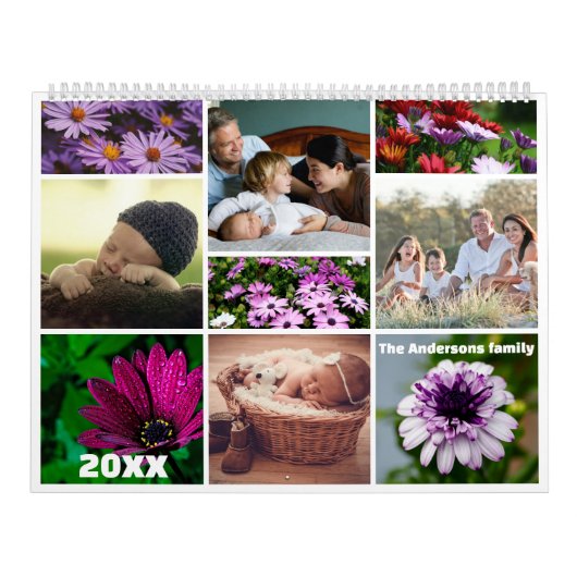 Daisy paarse magenta foto grootouders Kalender (Hoes)