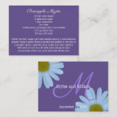 Daisy Paarse Wedding Signature Drink Recipe Informatiekaartje (Voorkant / Achterkant)