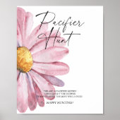 Daisy pacifier jachtwedstrijd baby shower poster (Voorkant)