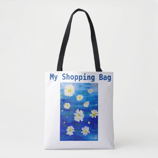 Daisy Painting Ontworpen herbruikbare kooptas Tote Bag (Voorkant)