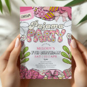 Daisy Pajama Party Birthday Invitation Kaart