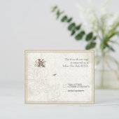 Daisy, Pansy, Roos in Butterfly - Wedding RSVP-kaa RSVP Kaartje (Staand voorkant)