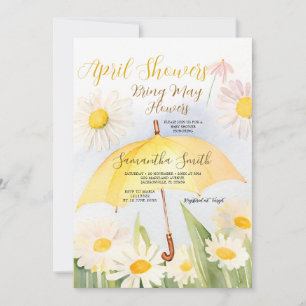 Daisy Paraplu April Douches brengen mei bloemen Kaart