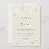 Daisy Party 2de Birthday Invitation Kaart (Voorkant)