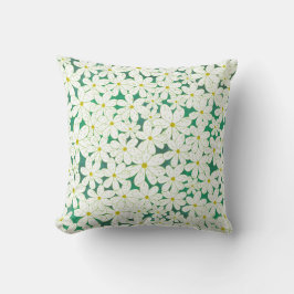 Daisy Patch - Witte madeliefjes op smaragdgroene a Kussen
