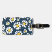 Daisy patroon, bloemenpatroon, witte madeliefjes bagagelabel (Voorkant horizontaal)