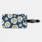 Daisy patroon, bloemenpatroon, witte madeliefjes bagagelabel (Achterkant horizontaal)