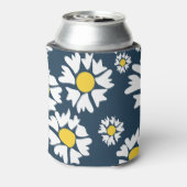 Daisy patroon, bloemenpatroon, witte madeliefjes blikjeskoeler (Blikje Achterkant)