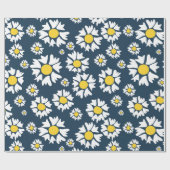 Daisy patroon, bloemenpatroon, witte madeliefjes cadeaupapier (Vlak)