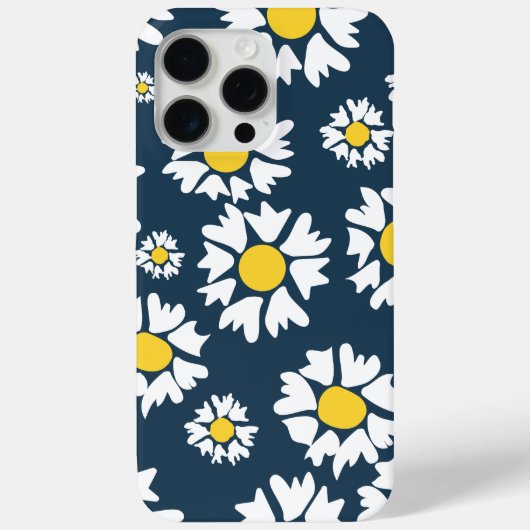 Daisy patroon, bloemenpatroon, witte madeliefjes Case-Mate iPhone case (Achterkant)