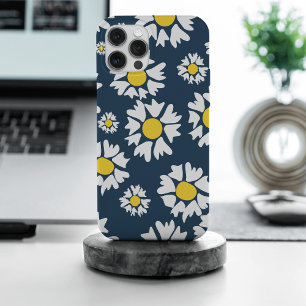 Daisy patroon, bloemenpatroon, witte madeliefjes iPhone 15 pro max hoesje