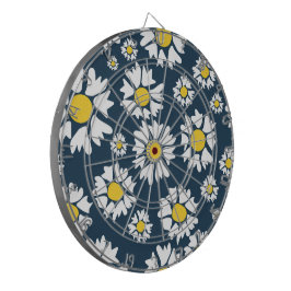 Daisy patroon, bloemenpatroon, witte madeliefjes dartbord