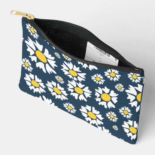 Daisy patroon, bloemenpatroon, witte madeliefjes etui (Open)